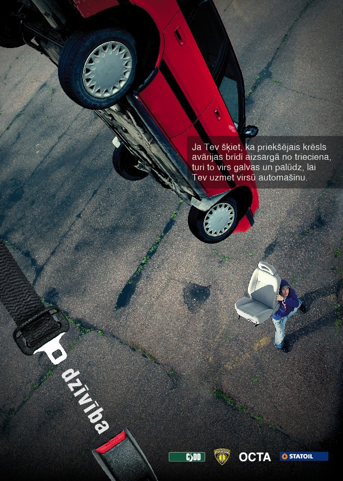 Социальная реклама латвийской дирекции по безопасности дорожного движения.