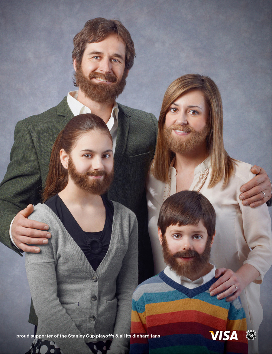 Visa: бородатая семья.